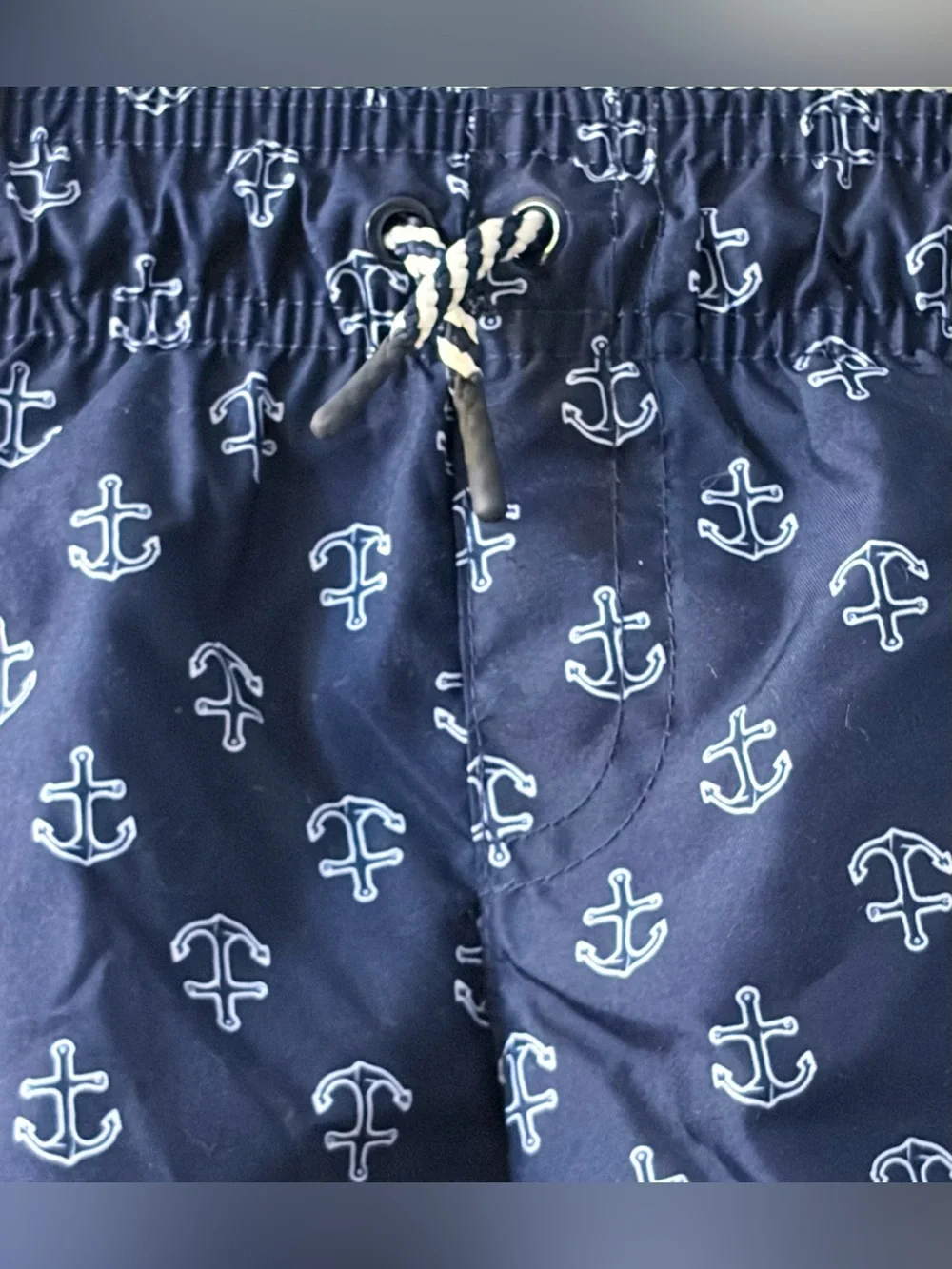 Cat & Jack Pristine Boy's Blue Swim Trunks All-Over Anchor Print Size 18 Months
